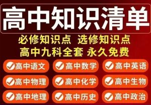 高中知识点汇总9科全套-匠工文化设计接单平台