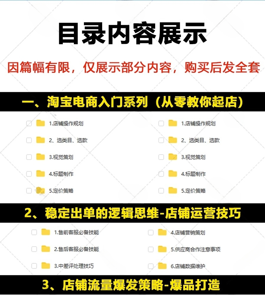 图片[2]-2023淘宝运营课程店铺开店教程视频直通车引力魔方电商网店培训