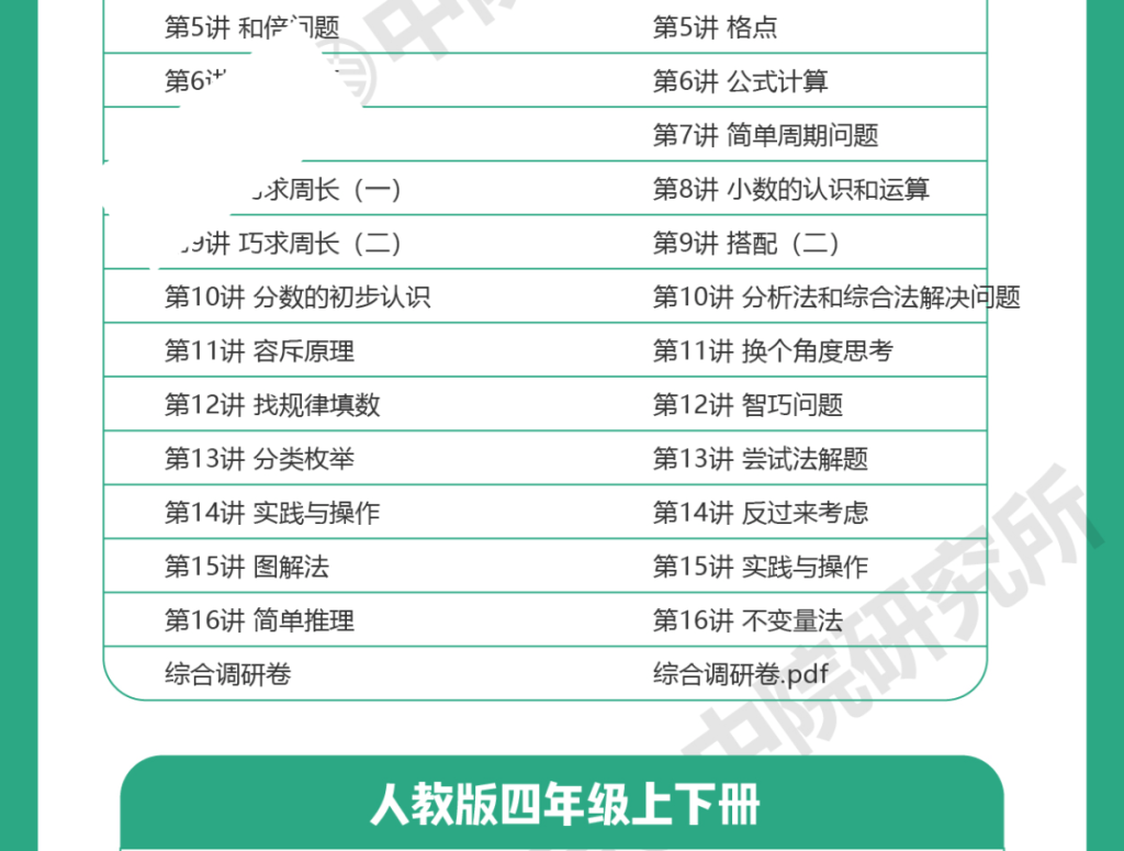 图片[5]-人教版小学数学123456年级上下同步奥数培优训练答案解析word素材